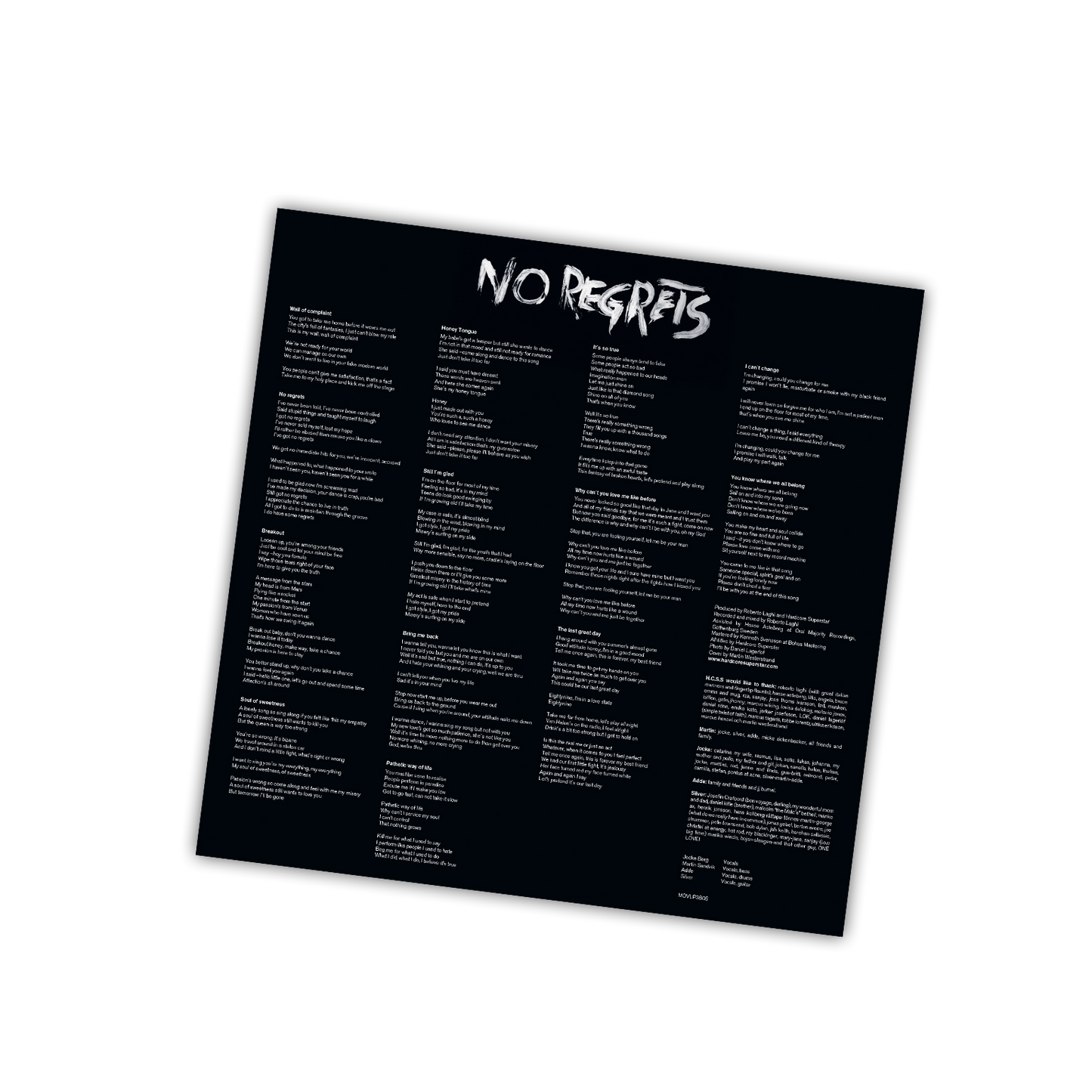No Regrets - Black & Crystal Clear Marbled Vinyl